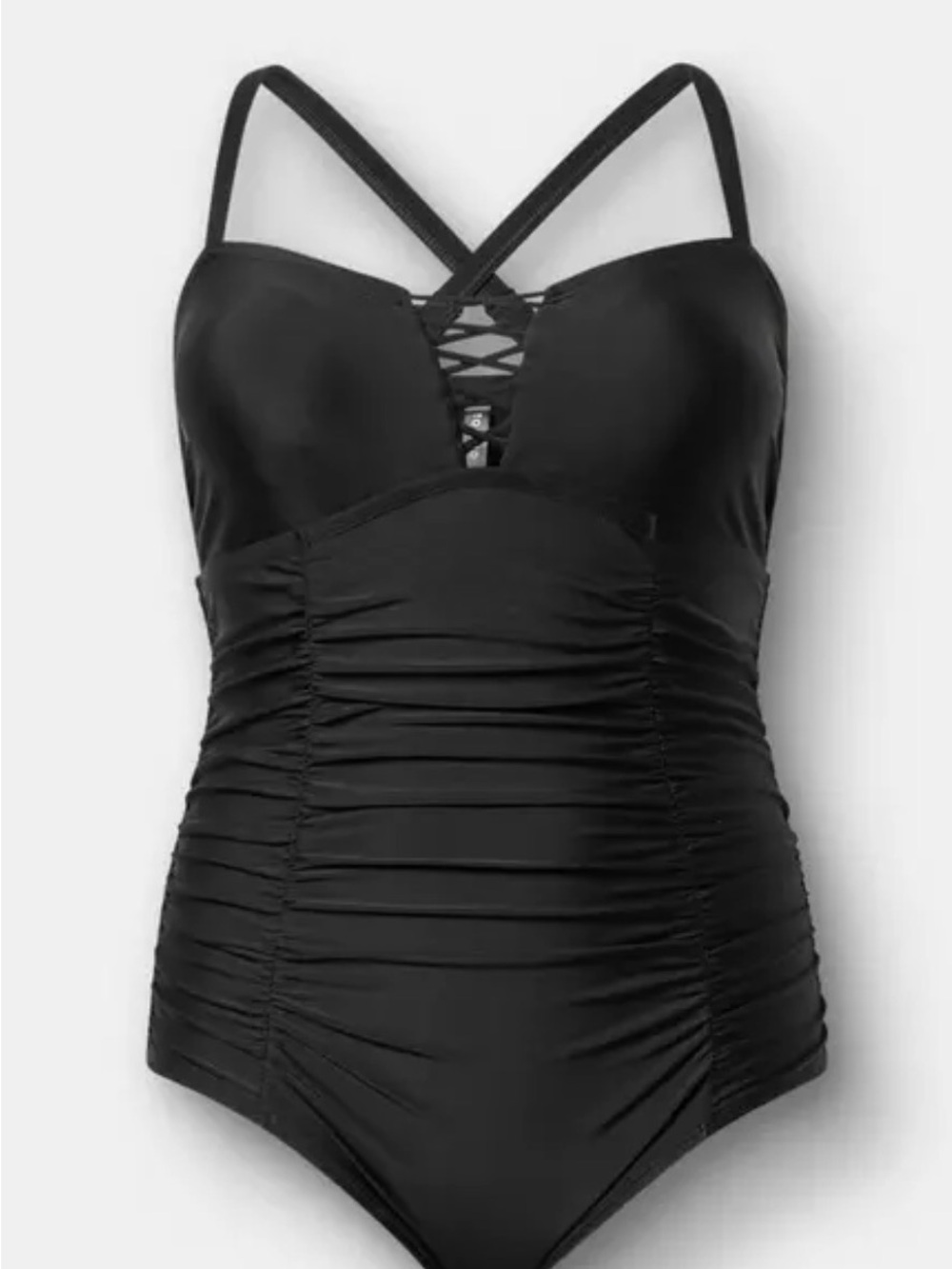 Torrid Women’s Black Fix Lattice One Piece Swimsuit size 1 (Plus Size XL / 1X)
